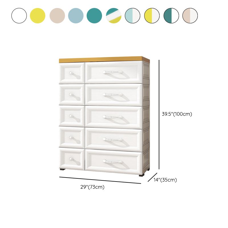 Modern Chest Nursery Dresser Plastic Kids Nightstand with 5/10 Drawers