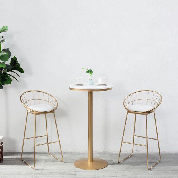 Glam 1/2/3 Pieces Faux Marble Bar Table Set Fixed Table Counter Set for Home Use