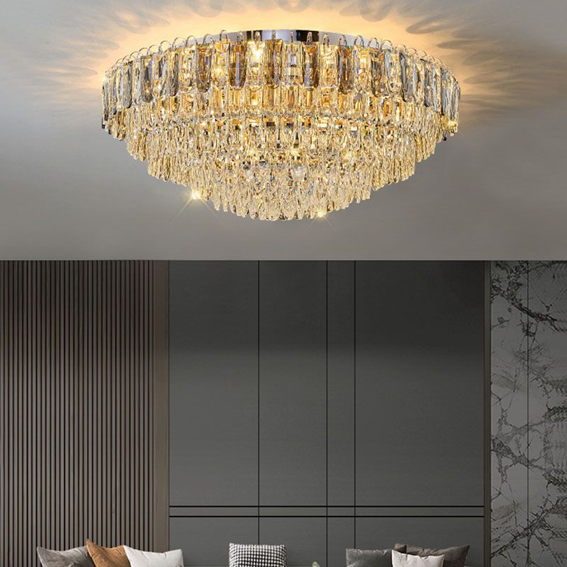 Modern Creative Ceiling Lamp Crystal Flush Mount Light Fixture for Bedroom