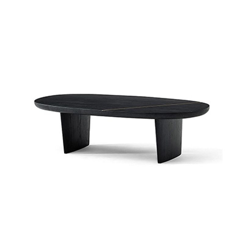No Distressing Oval Single Coffee Table Sled Solid Wood Coffee Table