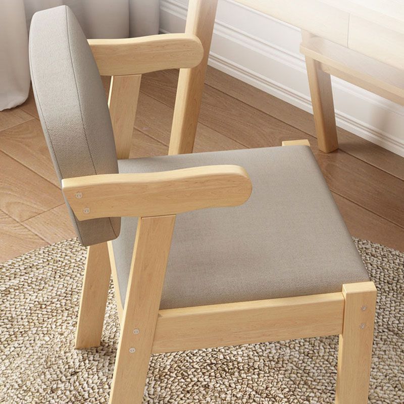 Contemporary Dining Chairs Arm Side Chair with Wooden Legs for Kitchen