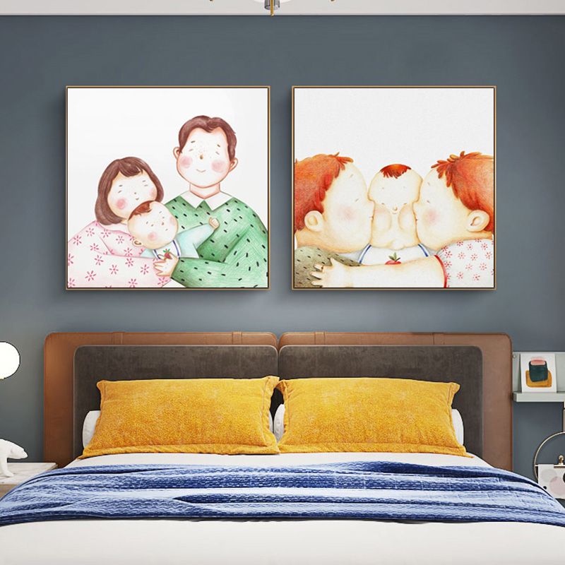 Textured Pastel Wall Art Kids Style Illustration Infant Canvas Print for Nursery