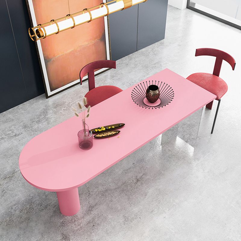 Modern Pink in Wood Counter Table Specialty Dining Table for Kitchen