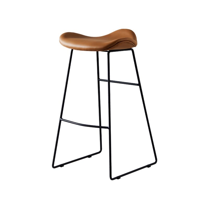 Tabouret de comptoir en cuir moderne, repose-pieds sans dossier, siège de selle, tabouret de Bar pour Bar