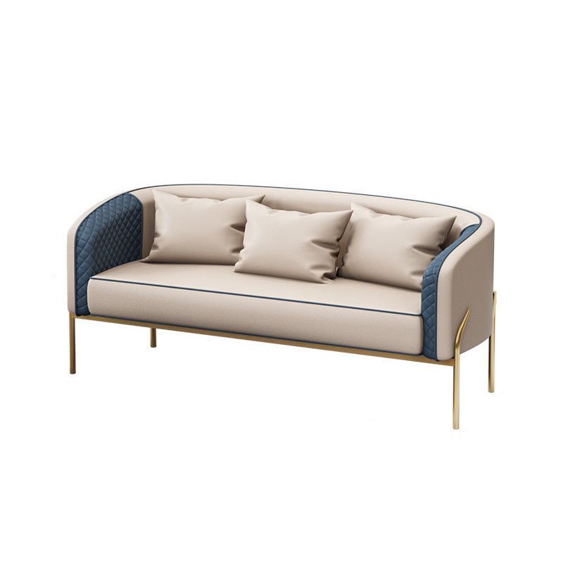 Standard Sofa 22.83" D X 27.55" H Sloped Arm Sofa with Golden Legs for Living Room