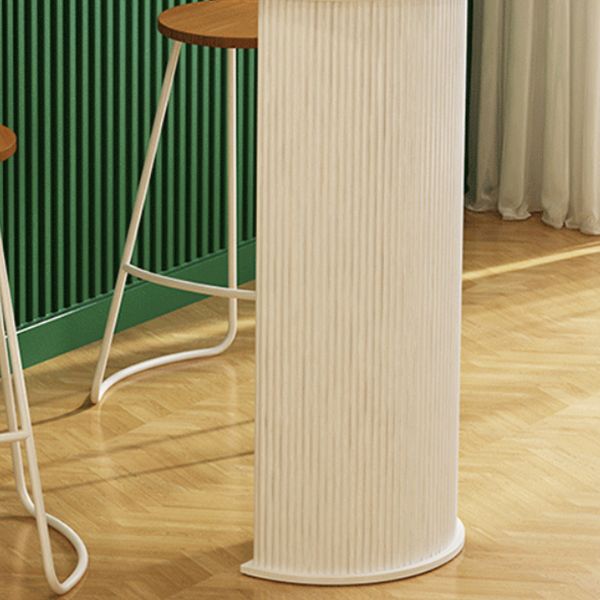 Modern Indoor Bar Height Table Double Pedestal Stone Bistro Accent Dining Table