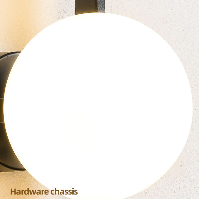 Bedroom Simple Sconce Light Fixtures 1 Blub Glass Lampshade Wall Mounted Lighting