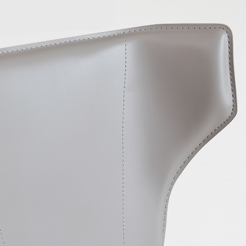 Modern Wingback Dining Chairs Faux Leather Armless Side Chair