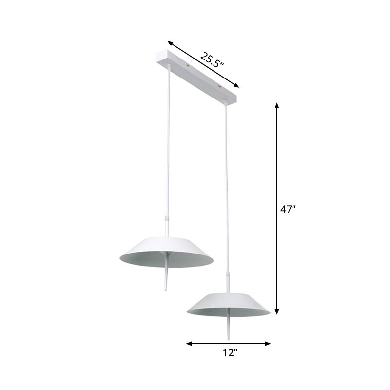LED en forma de techo en forma de techo luz de hierro industrial 2 luces blanca colgante de luz en luz cálida/blanca