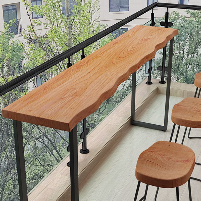 Pine Wood Bar Dining Table Modern Rectangle Bar Table  for Milk Tea Shop Balcony