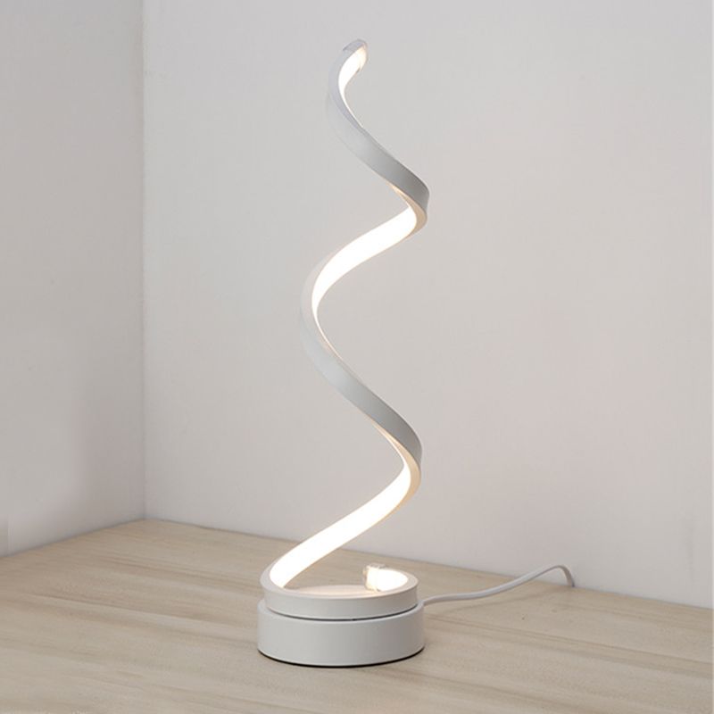 Linear 1 Light Table Lamp Contemporary Metal Nightstand Lamps for Bedroom