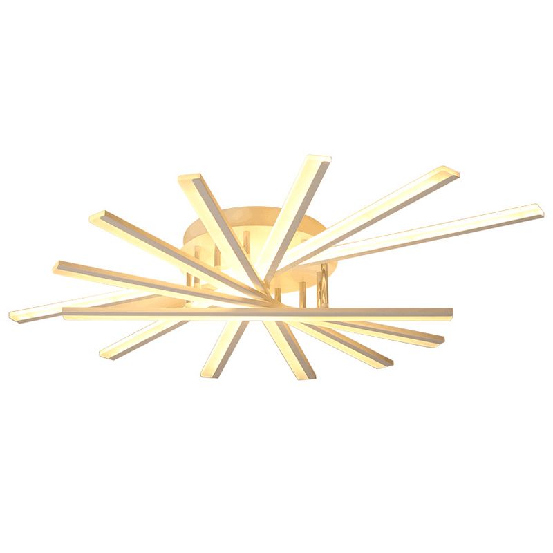Minimalismo moderno Metal Semi Flush Mount Lighture 7 LE LEACH LED LED SEMI FLUSH PARA SALA