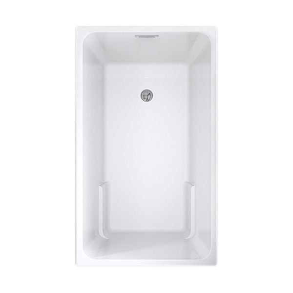 Rectangular Drop-in Acrylic Bathtub White Modern Back to Wall Bathtub (Board not Included)