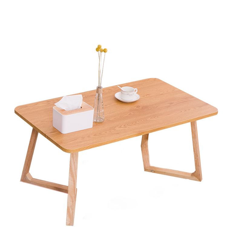 Modern Wooden Rectangular Coffee Table Cocktail Table in Natural