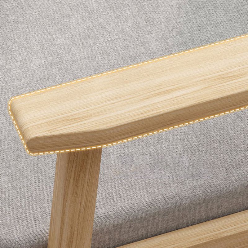 Contemporary Solid Wood Rubber Wood Arm Dining Chair with Upholstered for Home