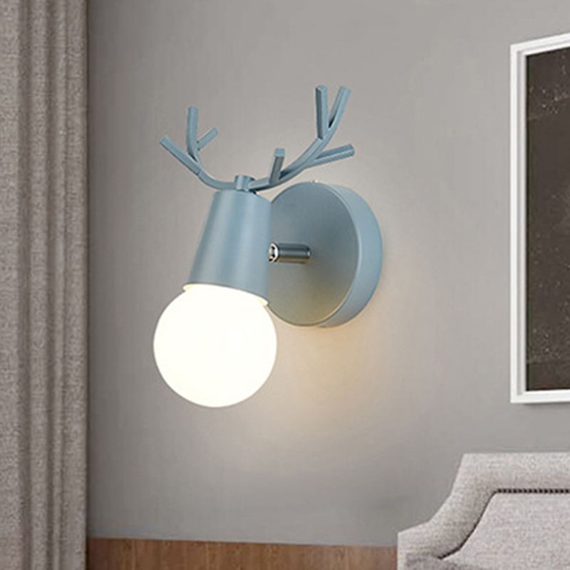 Modern Nordic Macarons Style Unique Shade Wall Sconce Metal 1 Light Sconces in Black and White