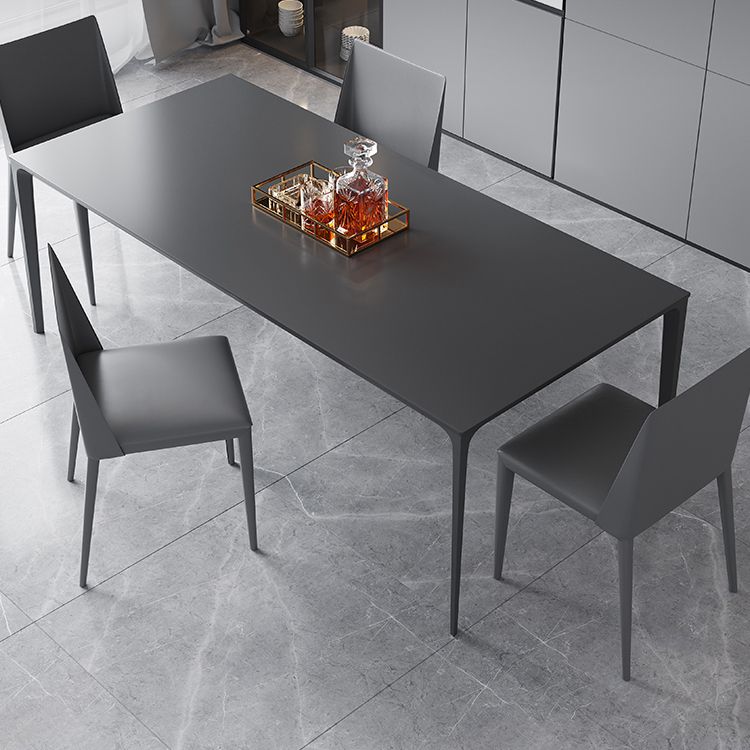 Sintered Stone Dining Table Industrial Style 4 Legs Base Rectangle Table for Home