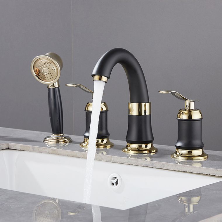 Contemporary Vessel Faucet Copper 2 Handles Low Arc Vessel Faucet for Home