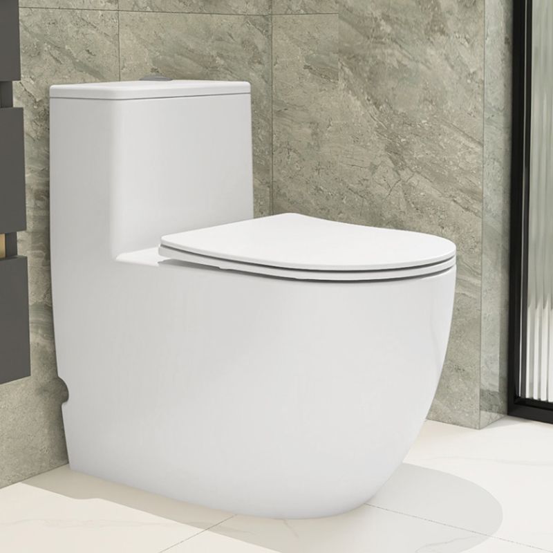 Contemporary Floor Mounted Toilet White Seat Included Urine Toilet for Bathroom