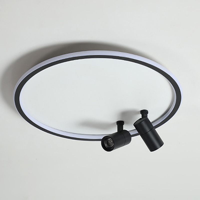 Circular LED Flush Mount Light Nordic Acrylic Study Room Ceiling Fixture with Spotlight