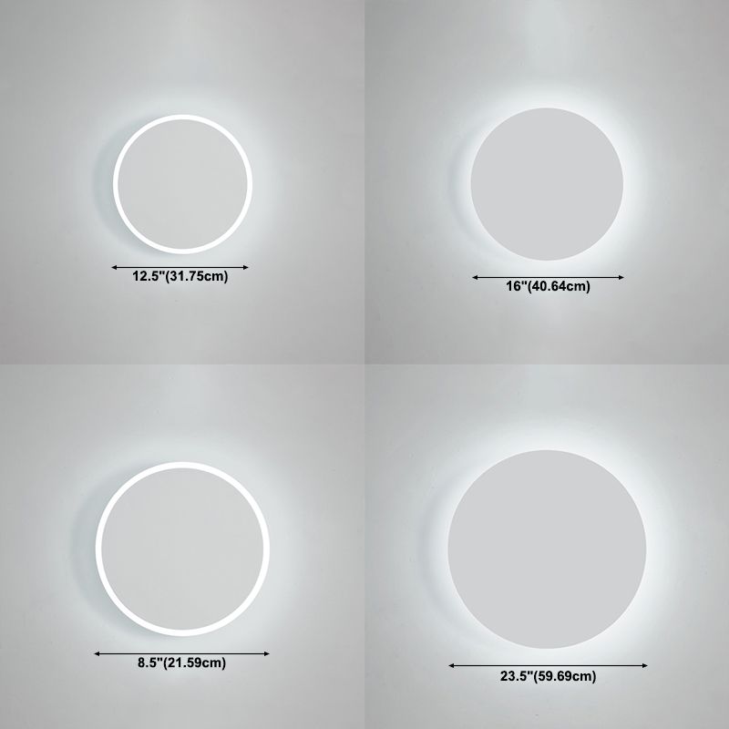 1-Light Round Shade Murce Murce Modern Simple Style Wall Éclairage en blanc