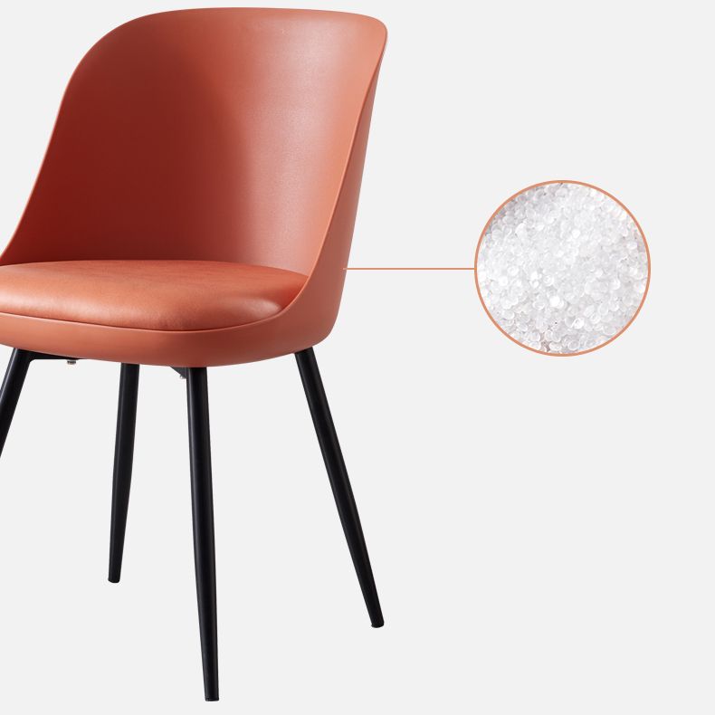 Chaise latérale de restaurant contemporaine en cuir, dossier solide, finition mate, chaise de salle à manger