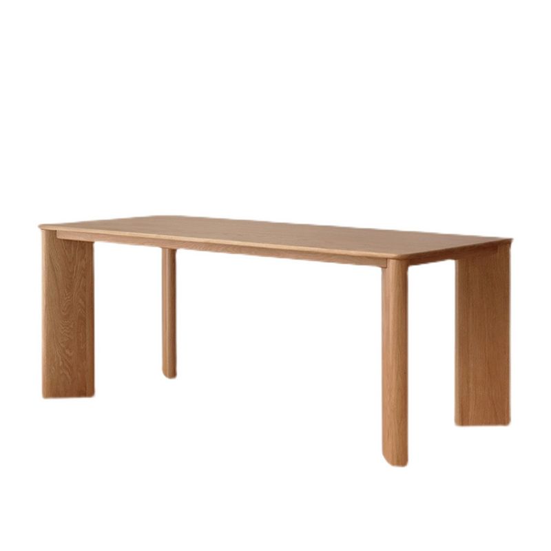 Solid Wood Contemporary Dining Table Rectangle Natural Table with 4 Legs