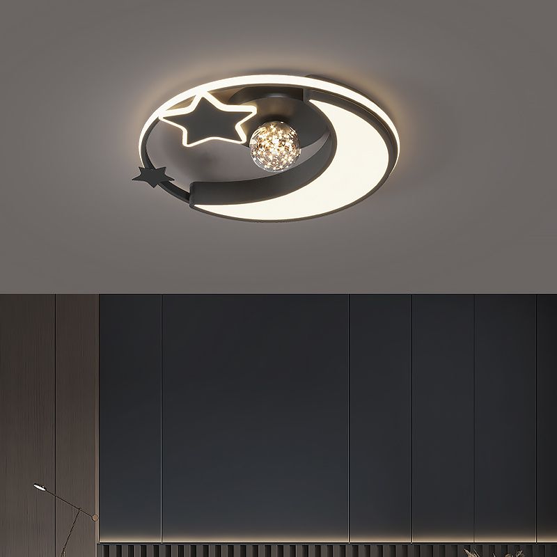 Bedroom Metal Flush Mount Light Fixture Contemporary Circle Flush Light Fixture