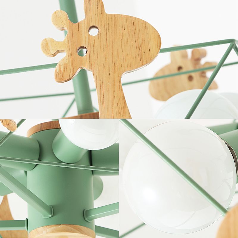 Encantador de metal ligero y acrílico de techo de ciervo de ciervo para habitación para niños