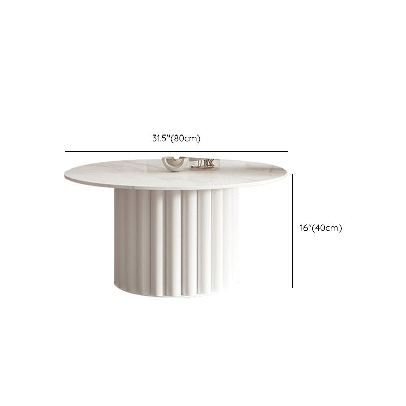 Slate Top Coffee Cocktail Table Modern Round Pedestal Coffee or End Table