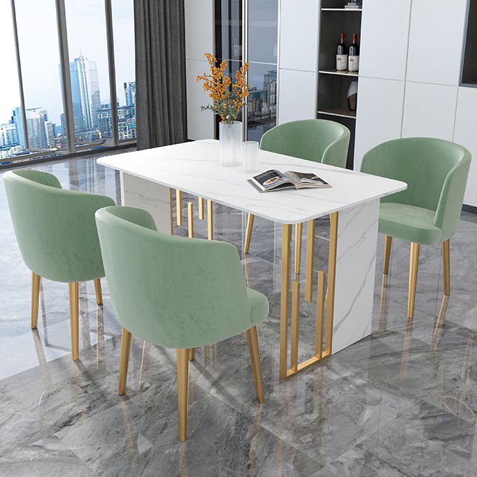 Luxe 1/2/5/7 stukken Dinerset Sintered Stone Rechthoek eettafel ingesteld met stoelen