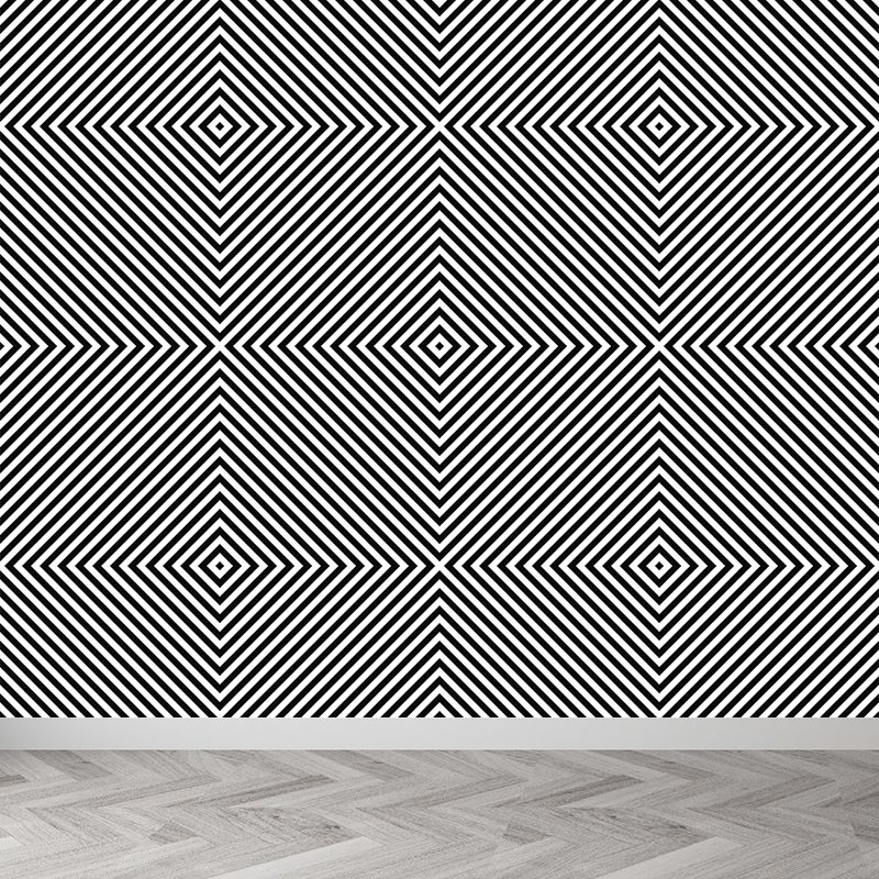 Contemporary Geometric Mural Wallpaper Square Illustration Wall Covering