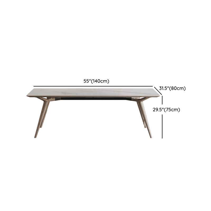 Sintered Stone Dining Set 1/2/5 Pcs Solid Wood Frame Dining Table and Chairs