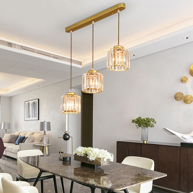 3-licht helder glazen hanglamp eigentijdse stijl in mini hanger voor eetkamer