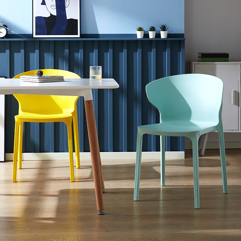 Scandinavian Plastic Side Chair Wingback Kitchen Dining Room Chair