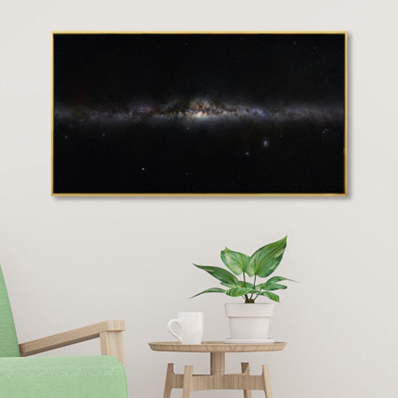 Kids Photo Shooting Star Canvas Print Dark Milky Way Wall Art Decor for Boys Bedroom