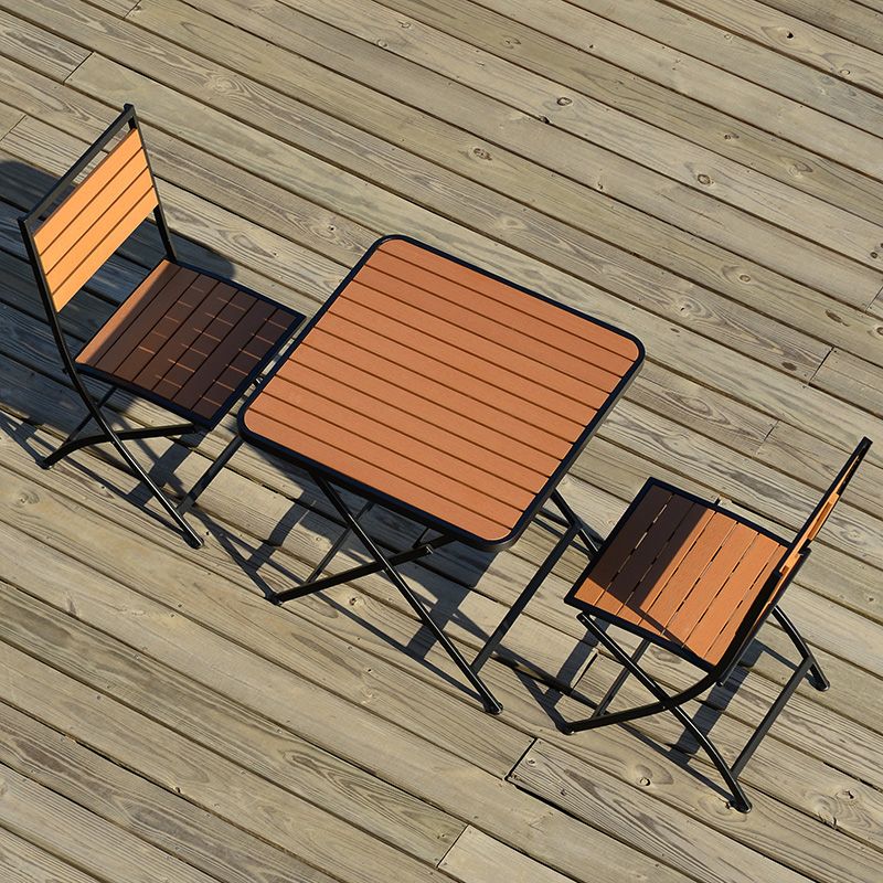 27.6" W x 27.6" D x 29.5" H Coffee Table Wooden Square Shape Outdoor Table