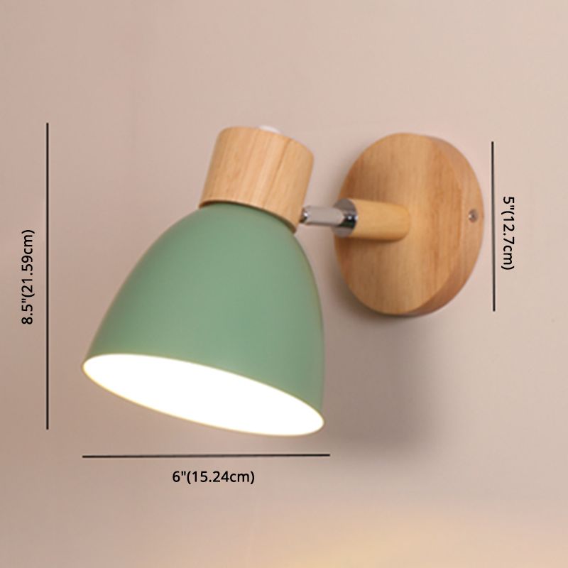 Prononi leggeri a parete in legno contemporanei con a parete a doppio cono a parete montata per camera da letto