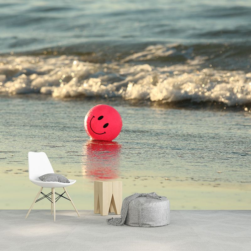 Coastal Mural Wall Covering for Bathroom Decorative Environmental Wallpaper