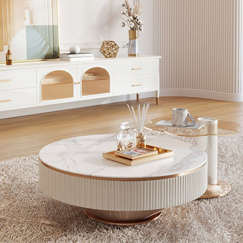 No Distressing Coffee Table Slate Pedestal Glam Coffee Table