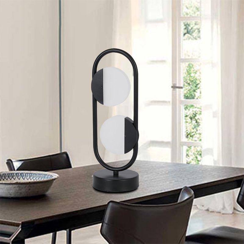 LED Circulair leesboek Licht Hedendaagse Acryl -nachttafellamp in wit/zwart, warm/wit licht
