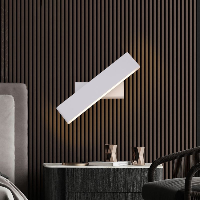 Lámpara de pared giratoria de LED creativo moderno apliques de pared rectangular de aluminio con sombra acrílica