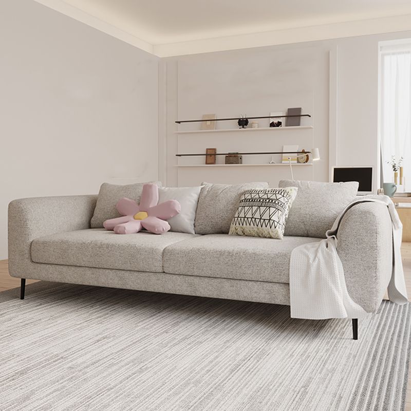 Modern Cotton  Square Arm Sofa Pillow Back Settee for Living Room