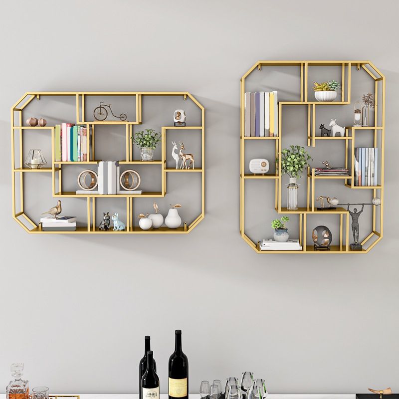 7.1" W Wall Unit Book Shelf Metal Open Shelf Bookcase for Home