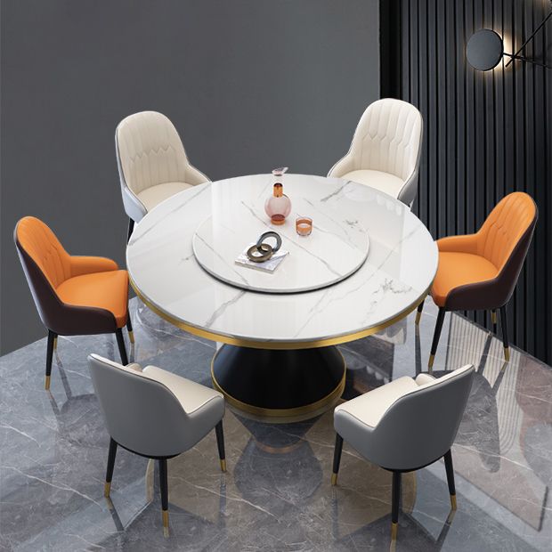 Glam Gesinterde Steen Ronde Vorm Eettafel Keuken Standaard Eettafel met Voetstuk