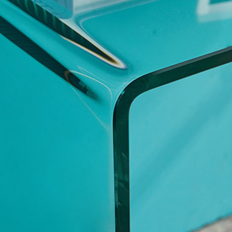 Modern Style Coffee Table with Rectangular Black/transparent Tempered Glass Abstract Base