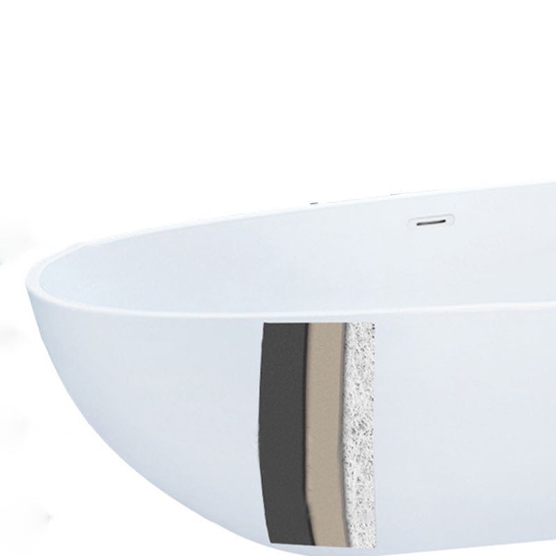 Stand Alone Acrylic Bath Tub White Oval Modern Bathroom Bathtub