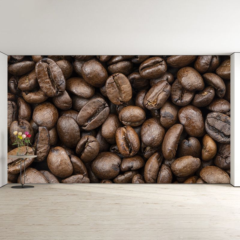 Coffee Beans Wallpaper Mural Modernist Coffee Shop Wall Decor, Stain Resistant