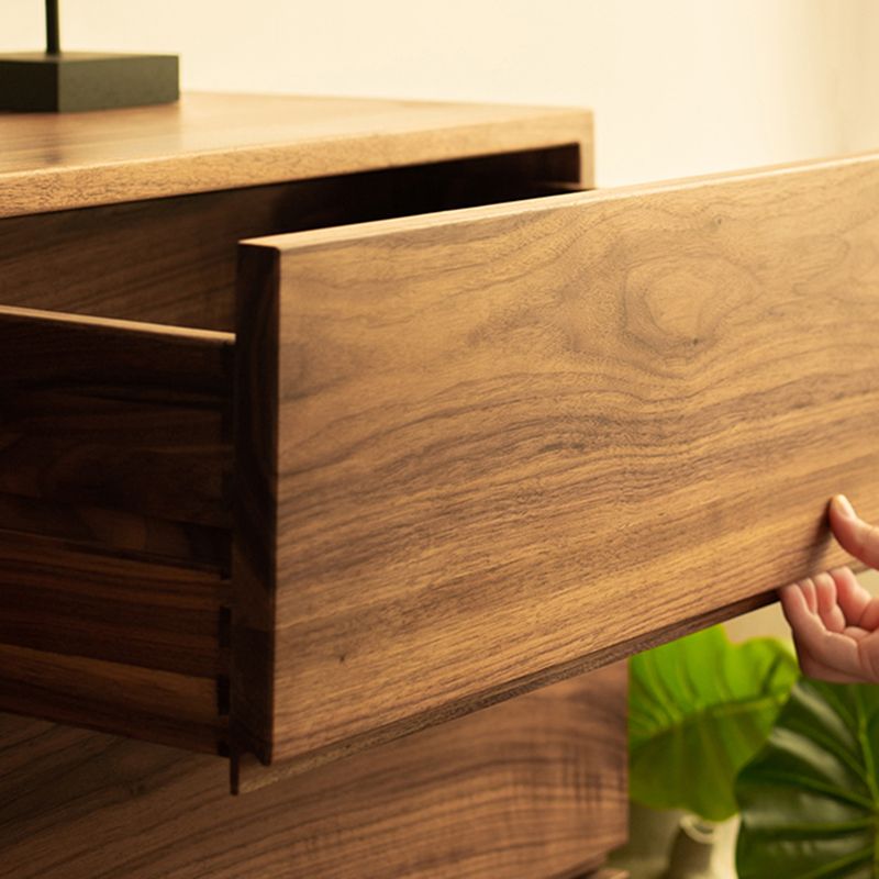 Traditional Horizontal Double Dresser Wood Storage Dresser for Bedroom