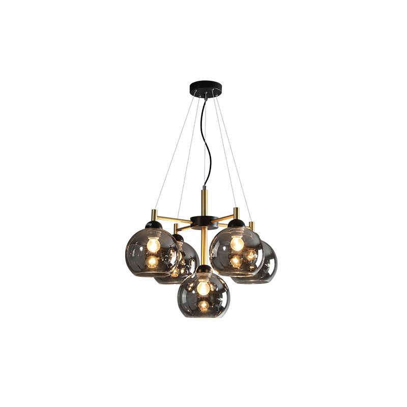 Chandelier en forma de mundo con sombra transparente de estilos modernos para el comedor